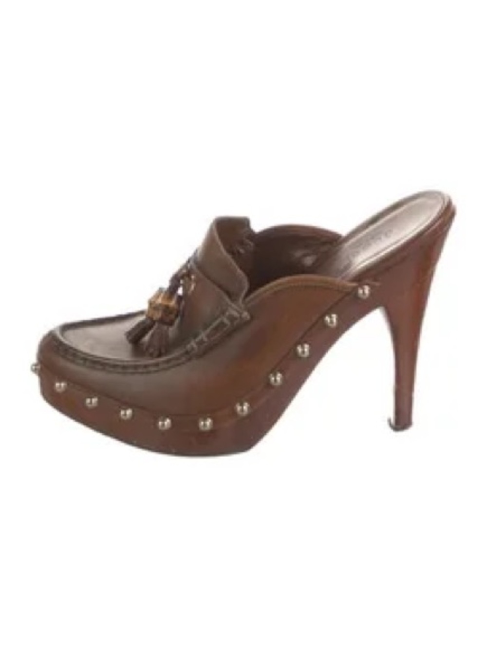 Gucci Bamboo Accent Leather Mules